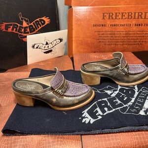 Freebird by Steven Collins Size 7 Like New Purple and Brown Mules